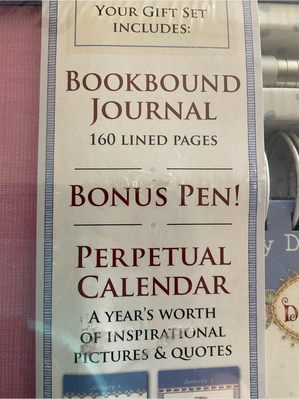 A New Seasons Pink and Light Blue Calendar & Journal Gift Set W/Pen
